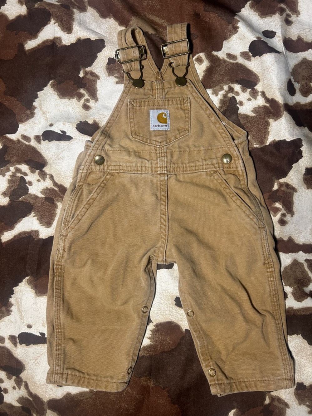 Carhartt Tan Canvas Overalls 6M